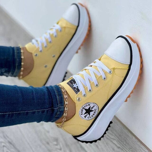 Alice | Platform Canvas Lace-Up Sneakers