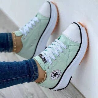 Alice | Platform Canvas Lace-Up Sneakers