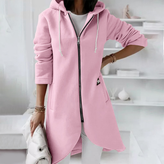 Cheryl | Hooded Zip-Up Longline Jacket