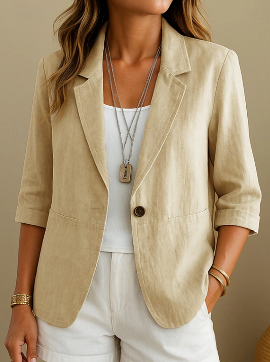 Cynthia | Tailored Single-Breasted Jacket With Three-Quarter Sleeves
