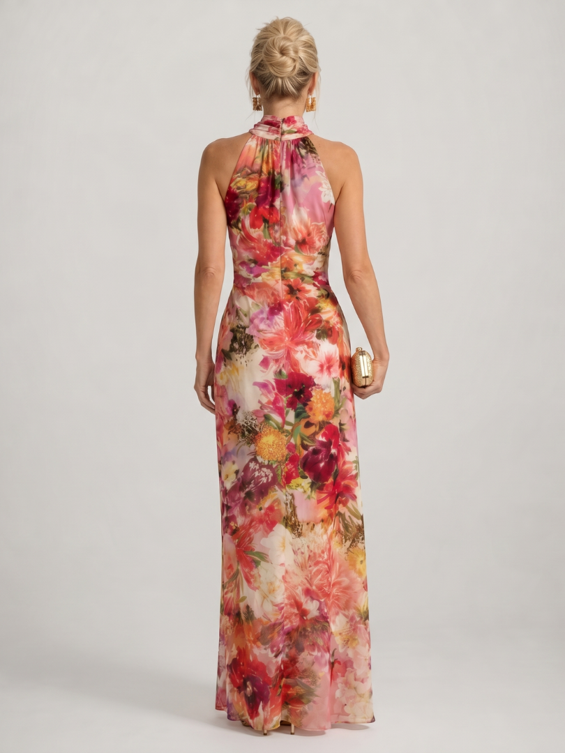 Dawn | Floral Halter Neck Maxi Dress