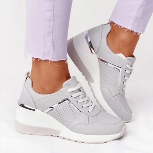 Janice | Wedge Sneaker with Metallic Accents