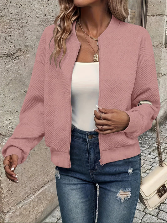 Laura | Quilted Bomber Jacket with Stand Collar