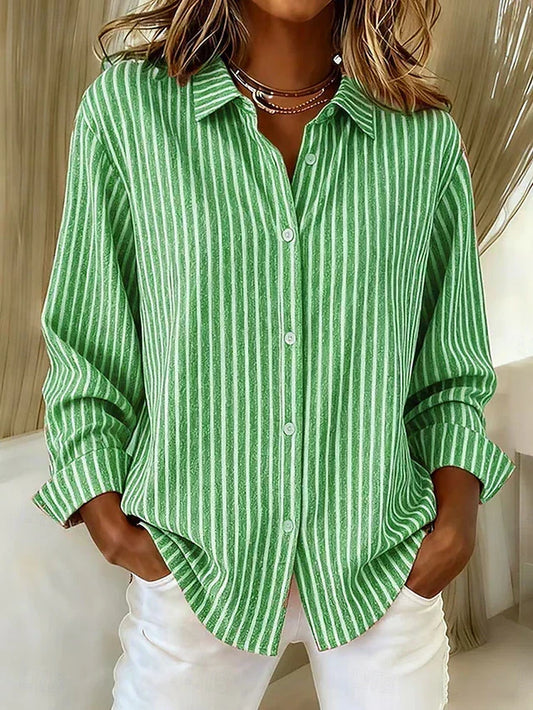 Melanie | Striped Relaxed Fit Button-Down Shirt