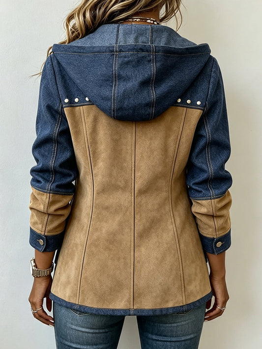 Nancy | Colorblock Hooded Jacket With Studded Detail