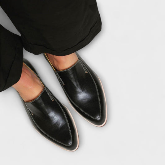 Renee | Sleek Almond Toe Leather Loafers