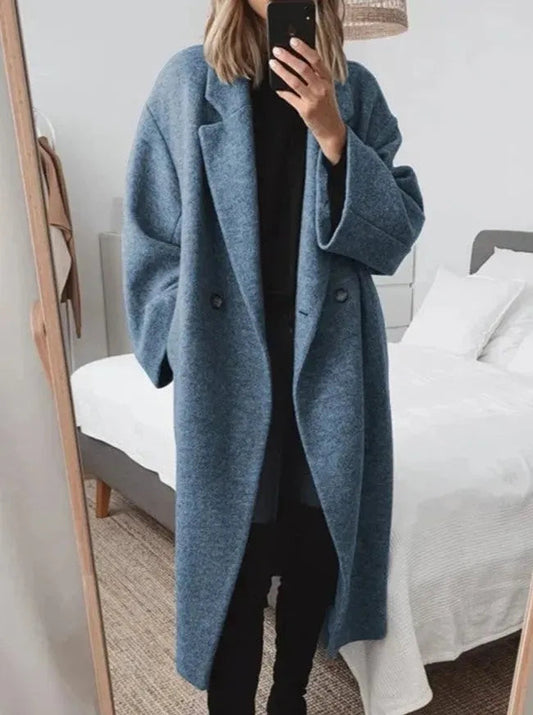 Sandy | Relaxed Fit Double Breasted Long Coat