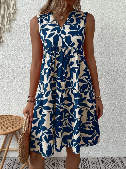 Sandy | Sleeveless Floral Midi Sundress