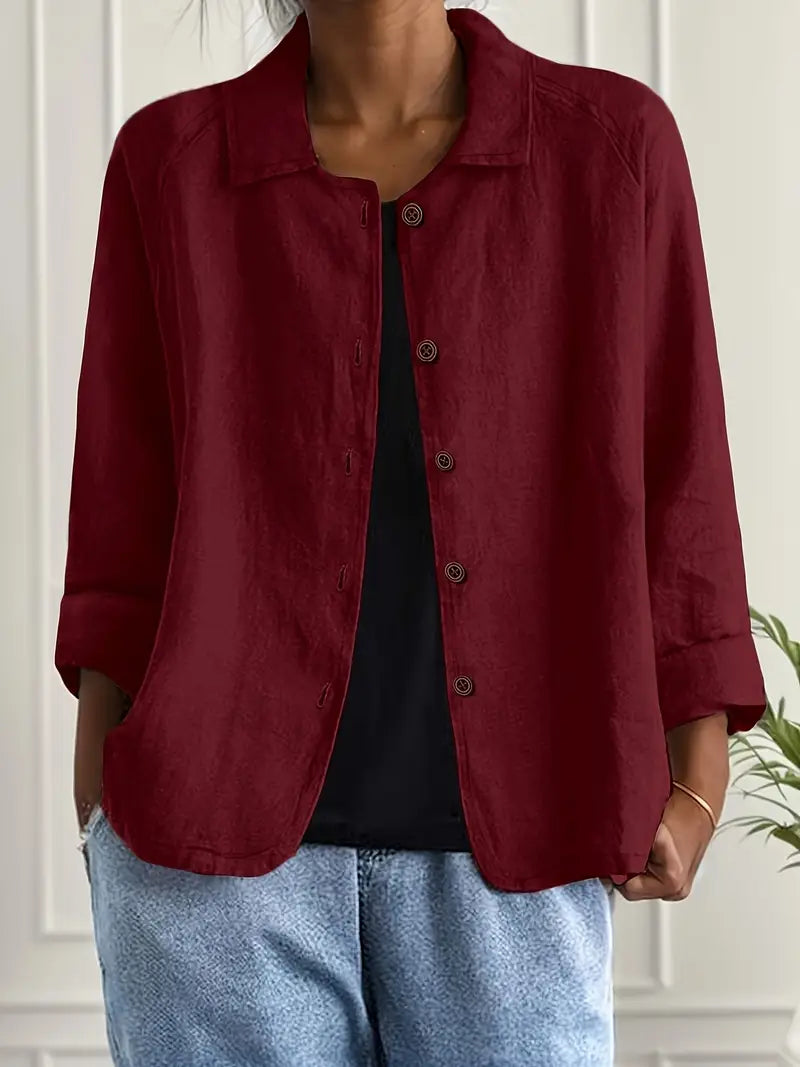 Sheila | Oversized Collared Button-Up Shirt