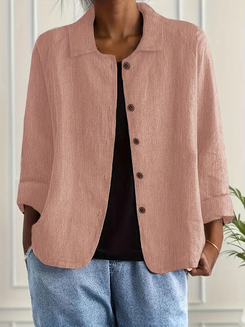 Sheila | Oversized Collared Button-Up Shirt