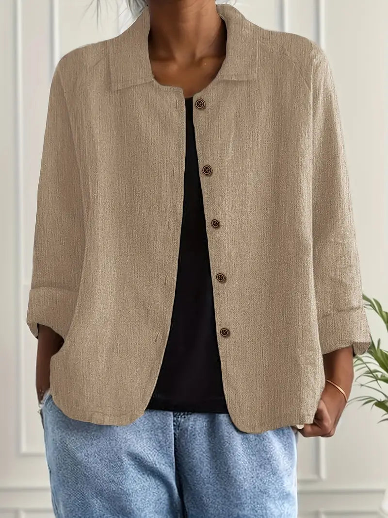 Sheila | Oversized Collared Button-Up Shirt
