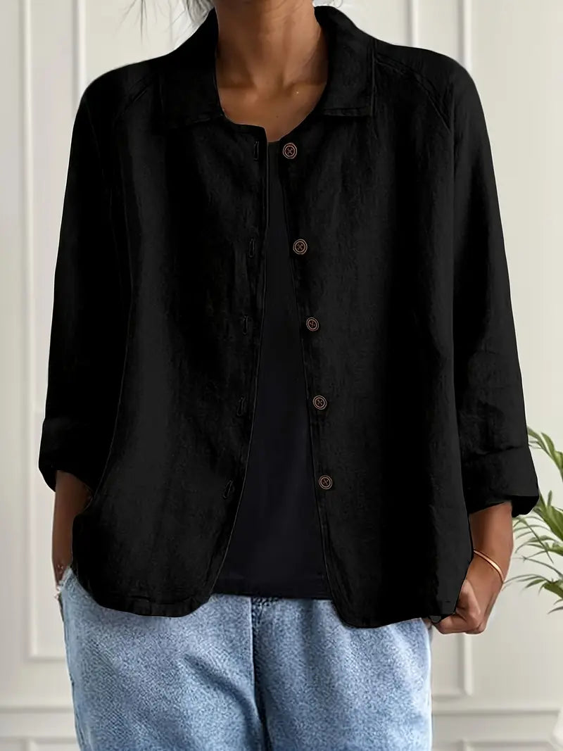 Sheila | Oversized Collared Button-Up Shirt