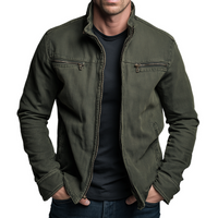Albert | Cotton Zip-Up Jacket With Stand Collar And Multiple Pockets