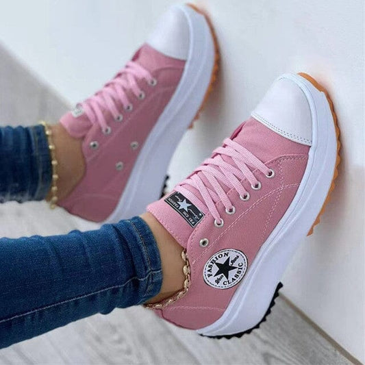 Alice | Platform Canvas Lace-Up Sneakers