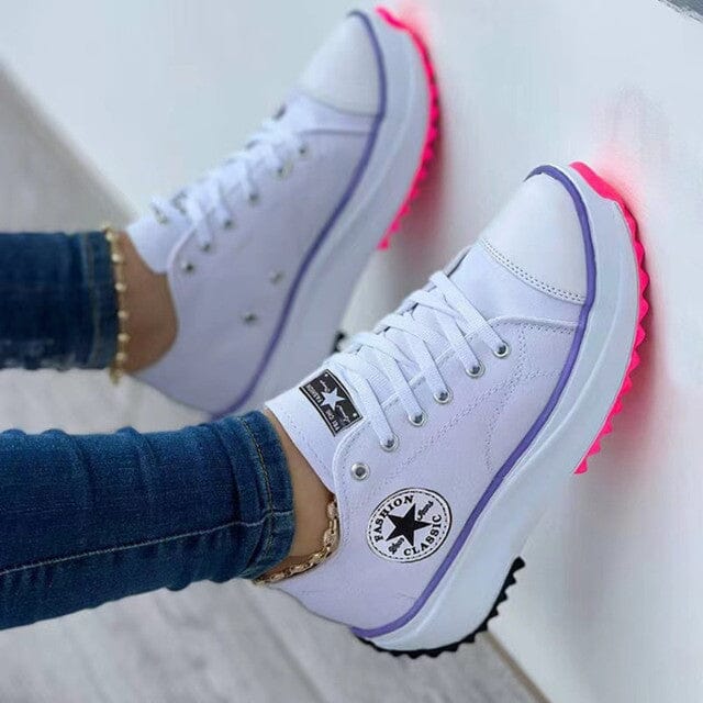 Alice | Platform Canvas Lace-Up Sneakers