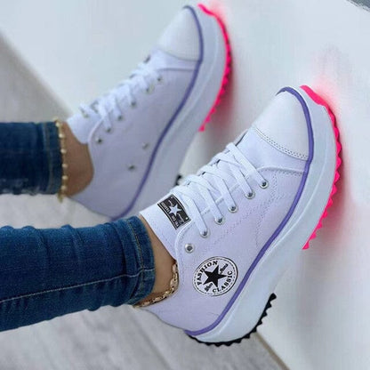 Alice | Platform Canvas Lace-Up Sneakers