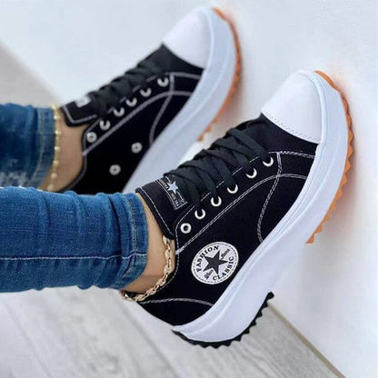 Alice | Platform Canvas Lace-Up Sneakers