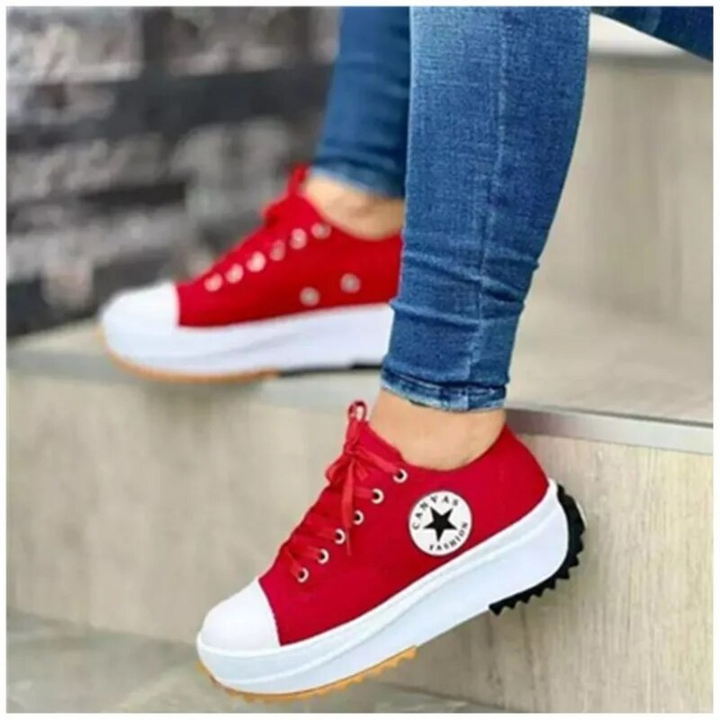 Alice | Platform Canvas Lace-Up Sneakers