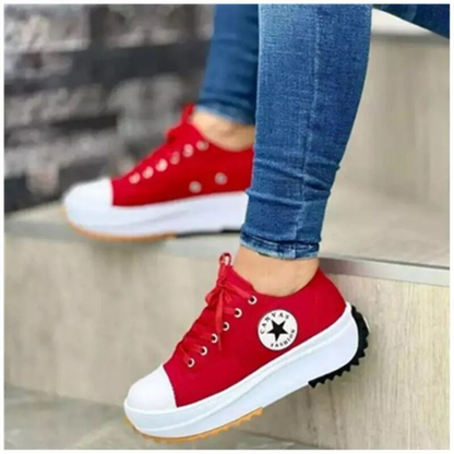 Alice | Platform Canvas Lace-Up Sneakers