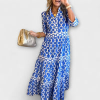 Andrea | Chain Print Tiered Maxi Dress