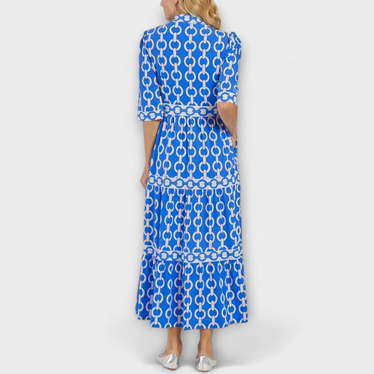 Andrea | Chain Print Tiered Maxi Dress