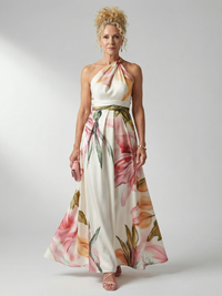 Andrea | Floral Halter Maxi Dress