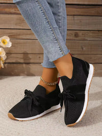 Andrea | Knit Lace-Up Platform Sneakers