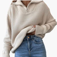 Anne | Quarter Zip Chunky Knit Sweater