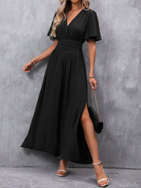 Beverly | Wrap V-Neck Maxi Dress with Side Slit