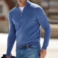 Brian | Quarter Zip Knit Sweater with Stand Collar