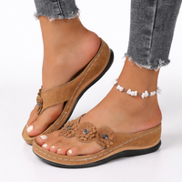 Carol | Comfortable Floral Wedge Sandals