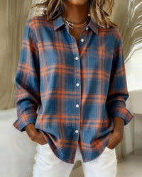 Carol | Plaid Denim Button Down Shirt