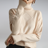 Catherine | Turtleneck Sweater with Diamond Knit Pattern