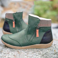 Cathy | Side Zip Faux Leather Ankle Boots