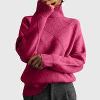 Cheryl | Oversized Turtleneck Ribbed Knit Sweater