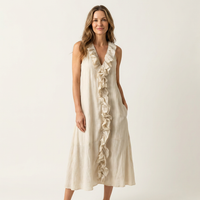 Cheryl | Sleeveless Ruffle V-Neck Maxi Dress