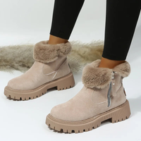 Cheryl | Winter Fur Trim Platform Ankle Boots