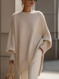 Christine | Oversized Ribbed Hem Pullover Sweater
