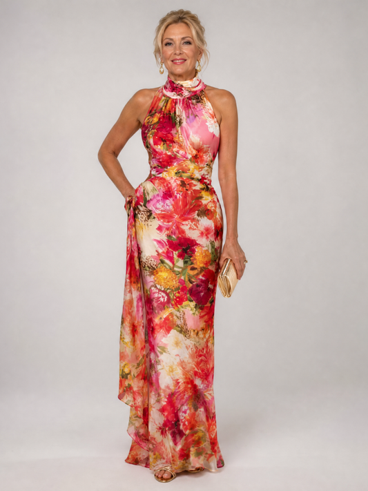 Dawn | Floral Halter Neck Maxi Dress