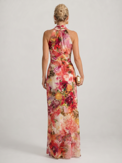 Dawn | Floral Halter Neck Maxi Dress