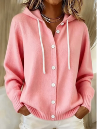 Dawn | Hooded Button-Up Knit Cardigan