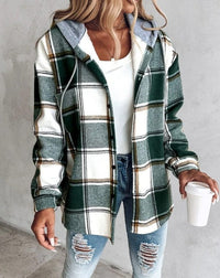 Dawn | Plaid Hooded Oversized Shirt