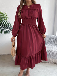 Dawn | Smocked Waist Maxi Dress with Ruffle Hem