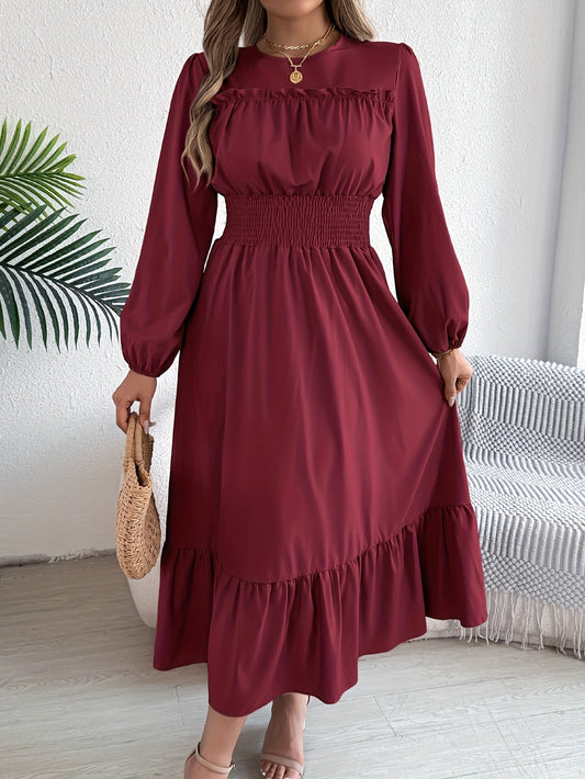 Dawn | Smocked Waist Maxi Dress with Ruffle Hem