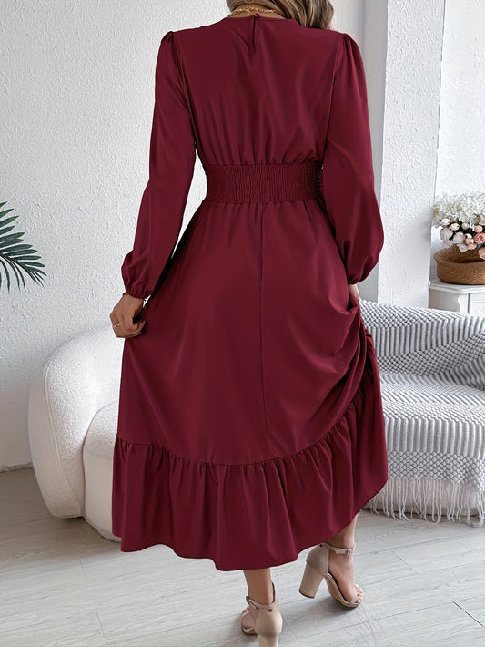 Dawn | Smocked Waist Maxi Dress with Ruffle Hem
