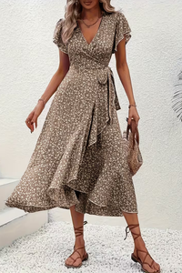 Deborah | Floral Wrap Maxi Dress with Front Split
