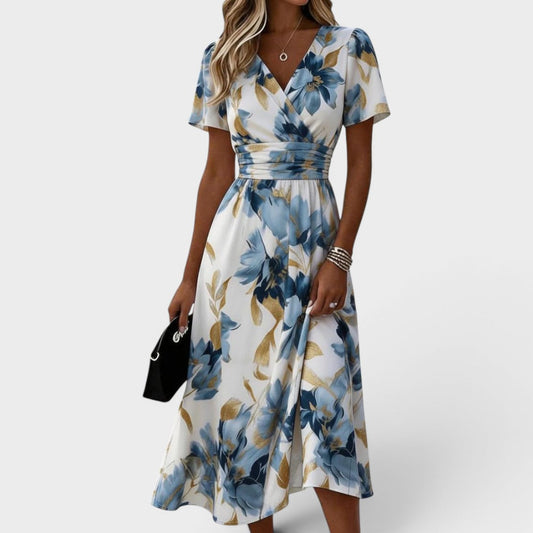 Deborah | Floral Wrap Midi Dress