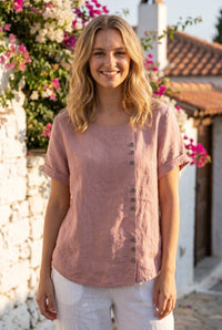 Deborah | Relaxed Linen Button Blouse