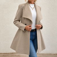 Denise | Long Coat with Wide Lapel and A-Line Silhouette