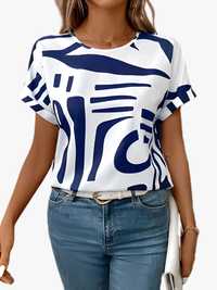 Diane | Abstract Print Crew Neck T Shirt
